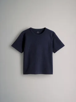 Bleu/Gris chiné/Bleu bleu marine - The Set lot de 4 t-shirts gaufrés à manches courtes