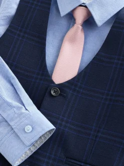 Bleu/Marine - Ensemble gilet, chemise et cravate (12mois à16ans)