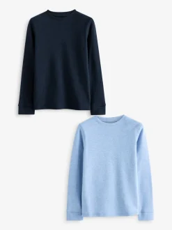 Bleu/Marine - Lot de 2 Hauts thermiques à manches longues (2-16ans)