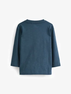 Bleu/Marine - Lot de 5 T-shirts à manches longues (3mois -7ans)