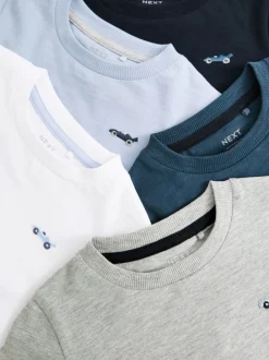 Bleu/Marine - Lot de 5 T-shirts à manches longues (3mois -7ans)