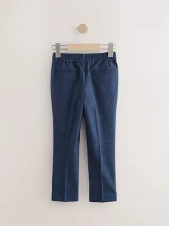 Bleu/Marine - Pantalons de costume Carreaux à enfiler (3-16ans)