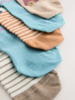 Bleu/neutre motif ferme - Lot 5 paires de chaussettes Character riches en coton