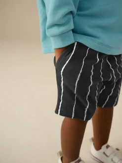 Bleu/Noir - Ensemble sweat-shirt et short (3mths-7yrs)