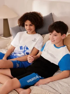 Bleu/noir PlayStation - Pyjama court 2 Pack (3-16ans)