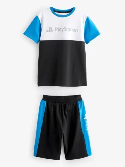 Bleu/noir PlayStation - Pyjama court 2 Pack (3-16ans)