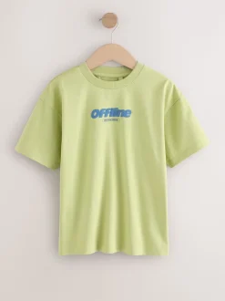 Bleu/Noir/Vert - Lot de 3 t-shirts à manches courtes à imprimé graphique décontractés (3-16ans)