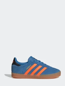 Bleu/Orange - Baskets Adidas Original Gazelle enfant