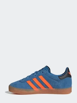 Bleu/Orange - Baskets Adidas Original Gazelle enfant
