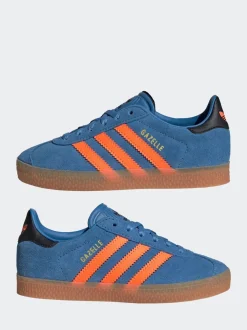Bleu/Orange - Baskets Adidas Original Gazelle enfant