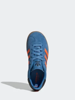 Bleu/Orange - Baskets Adidas Original Gazelle enfant