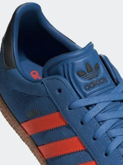 Bleu/Orange - Baskets adidas Originals Gazelle Lace Junior
