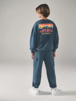 Bleu/rouge - Ensemble Superdry sweat et short