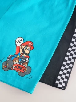 Bleu/Rouge Mario Kart - Pyjama court 100% coton 2 Lot (3-16ans)