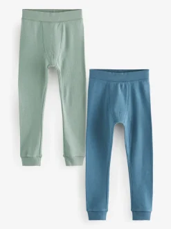 Bleu/sarcelle - Lot de 2 leggings thermiques (2-16ans)