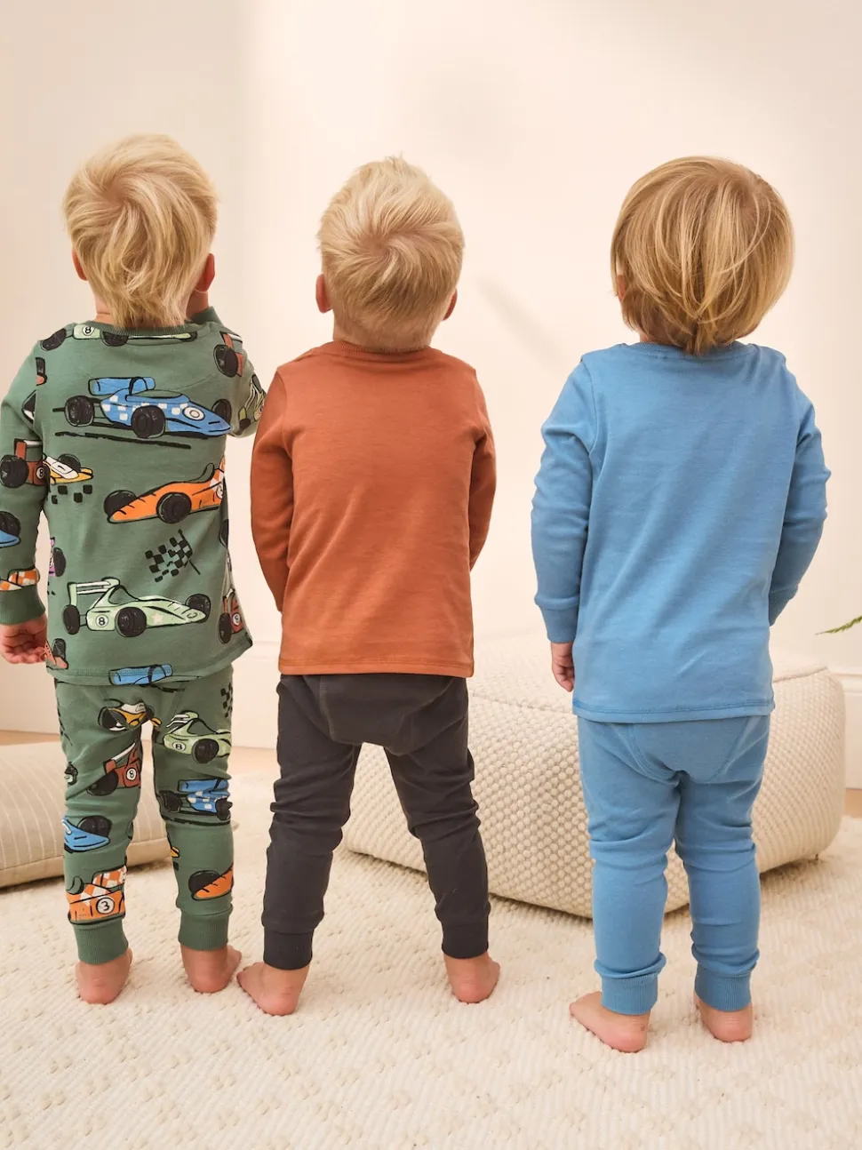 Bleu/vert - Lot de 3 pyjamas Snuggle courts (9mois-10ans)