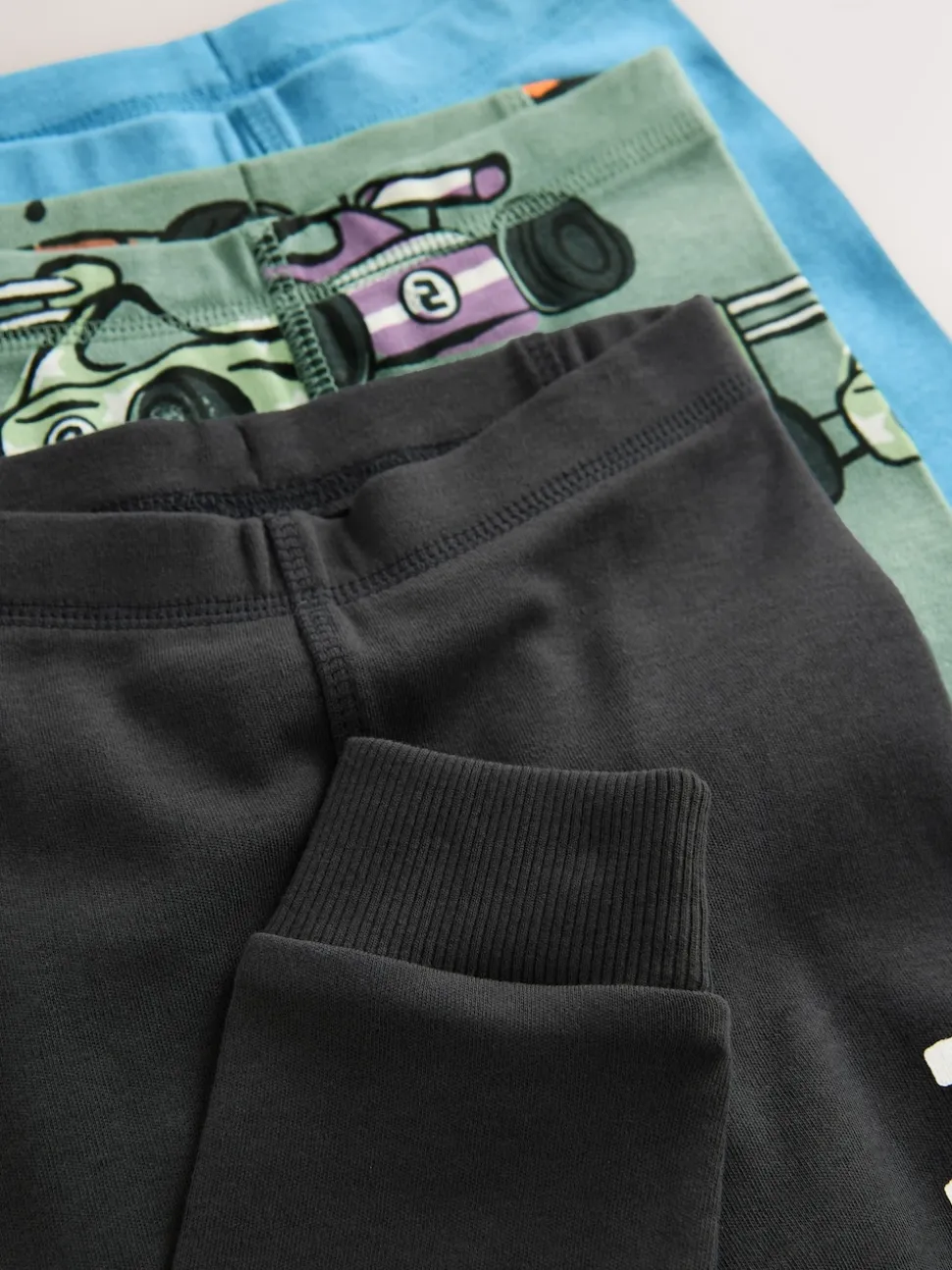 Bleu/vert - Lot de 3 pyjamas Snuggle courts (9mois-10ans)