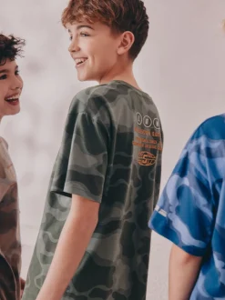 Bleu/Vert camouflage - Pyjama court 3 Pack (3-16ans)