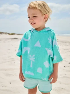 Bleu/Vert Imprimé - Ensemble 100% coton éponge (3mois-7ans)