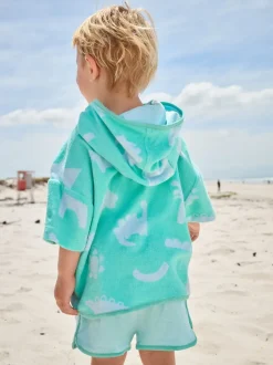 Bleu/Vert Imprimé - Ensemble 100% coton éponge (3mois-7ans)