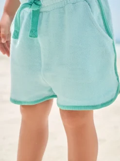 Bleu/Vert Imprimé - Ensemble 100% coton éponge (3mois-7ans)