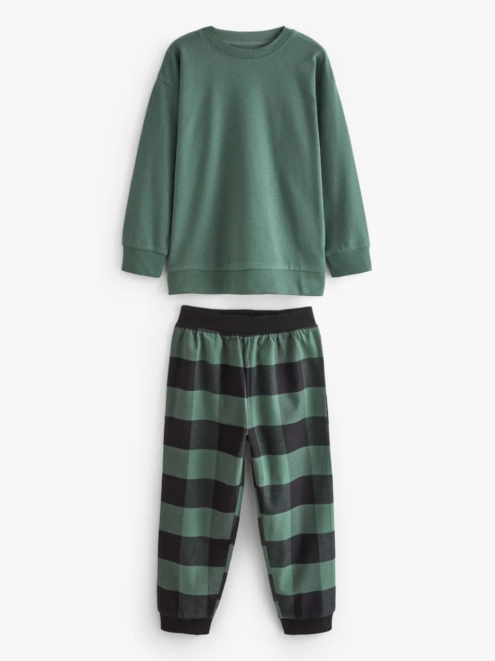 Bleu/Vert/Brun - Lot de 3 pyjamas tissés à carreaux (3-16ans)
