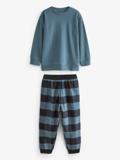 Bleu/Vert/Brun - Lot de 3 pyjamas tissés à carreaux (3-16ans)