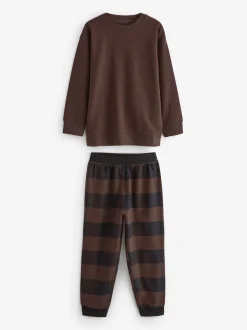 Bleu/Vert/Brun - Lot de 3 pyjamas tissés à carreaux (3-16ans)