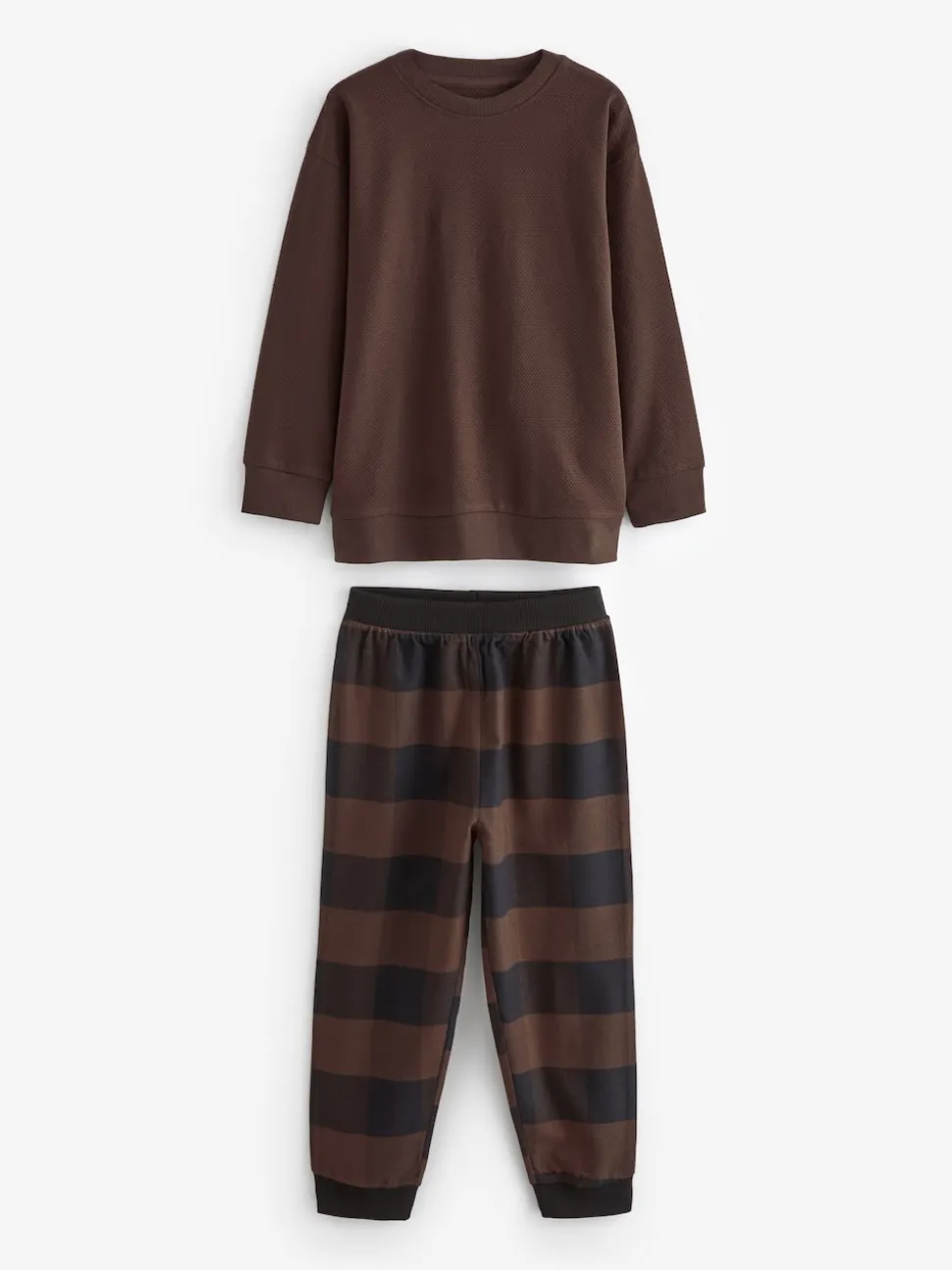 Bleu/Vert/Brun - Lot de 3 pyjamas tissés à carreaux (3-16ans)