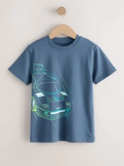 Bleu/Vert/Jaune - T-shirts à manches courtes à imprimé graphique coupe standard Lot de 3 (3à16ans)