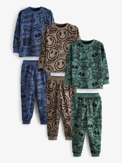 Bleu/Vert/Neutre Personnage - Lot de 3 pyjamas à manches longues (3-16ans)