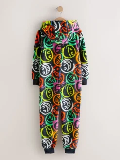 Bleu/vert/rouge/jaune Happy Face - Polaire All-In-One (5-16ans)