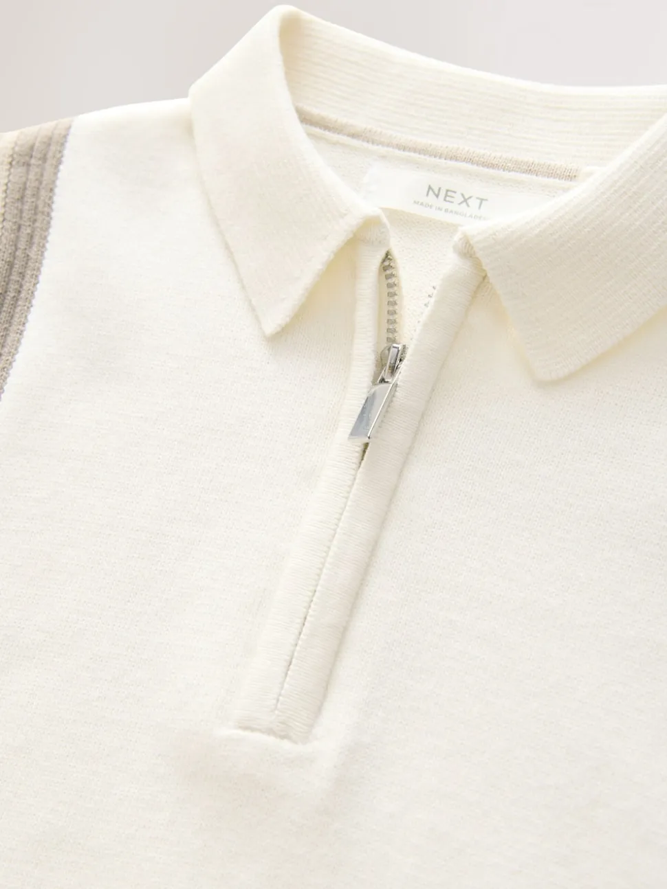 Bloc de couleur neutre - Polos tricotés à col zippé (3-16yrs)