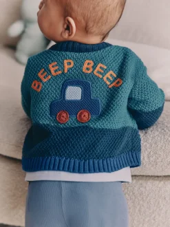 Blue Transport - Cardigan brodé bébé (0mois-2ans)