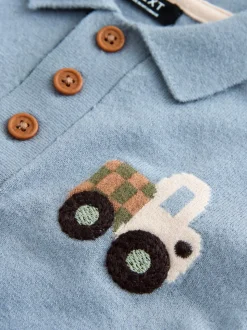 Blue Transport - Polos Personnage en maille à col boutonné (3mois-7ans)