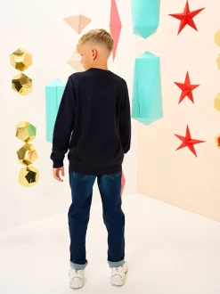 Bonhomme de neige de football Bleu bleu marine - Pull de Noël (3-16 ans)