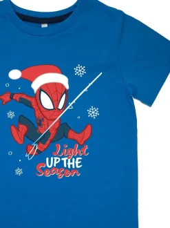 Brands In GARÇON Pyjamas Marvel Spider-Man Light Up The Season Royal Camouflage 100% Coton