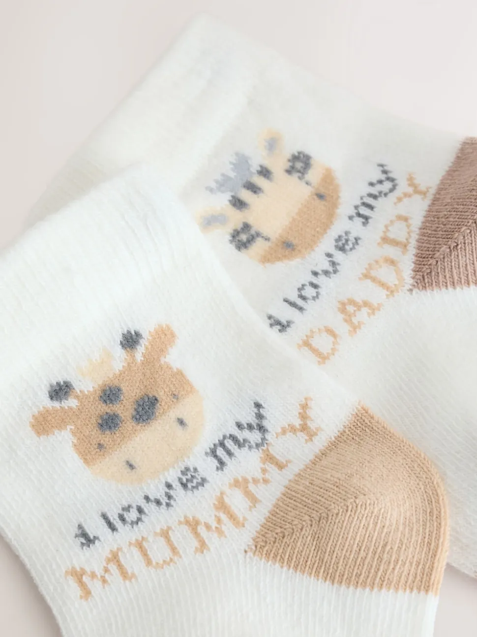 Brun/Crème - Lot de 2 chaussettes pour bébé (0mois-2ans)