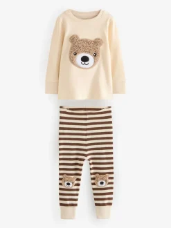 Brun/Crème - Lot de 3 pyjamas Snuggle (9mois-6ans)