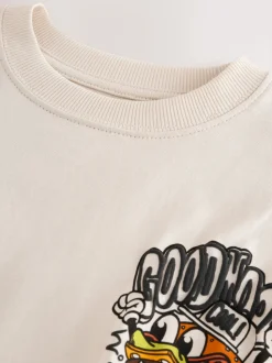 Burger de personnage Beige Sable - T-shirt graphique Manches courtes Relaxed Fit (3-16yrs)