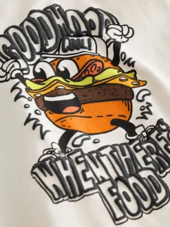 Burger de personnage Beige Sable - T-shirt graphique Manches courtes Relaxed Fit (3-16yrs)