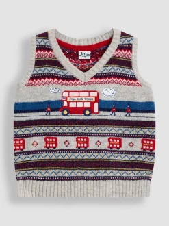 Bus londonien gris - Débardeur JoJo Maman Bébé Fair Isle