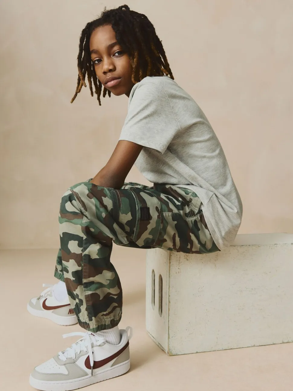 Camo Khaki - Pantalon cargo (3-16ans)