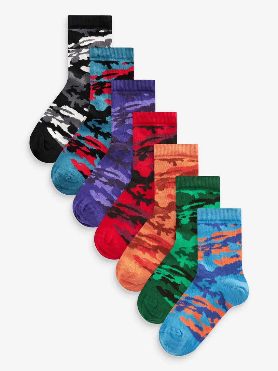 Camo lumineux - Paquet de chaussettes en coton riche 7