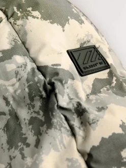 Camoflauge gris - Manteau rembourré doublé en micropolaire Résistant à la douche (3-17ans)