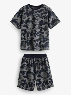 Camouflage bleu/gris/vert - Pyjama court 3 Pack (3-16ans)