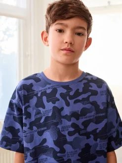 Camouflage bleu/gris/vert - Pyjama court 3 Pack (3-16ans)