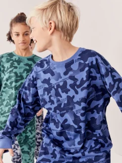 Camouflage gris/bleu/vert - Lot de 3 pyjamas à manches longues (3-16ans)