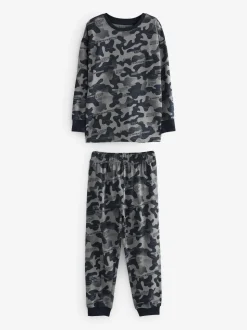 Camouflage gris/bleu/vert - Lot de 3 pyjamas à manches longues (3-16ans)