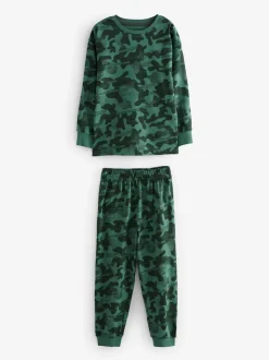 Camouflage gris/bleu/vert - Lot de 3 pyjamas à manches longues (3-16ans)